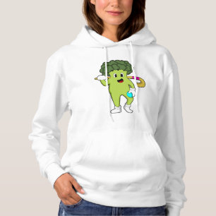 Camiseta Broccoli no Hockey com taco de Hóquei