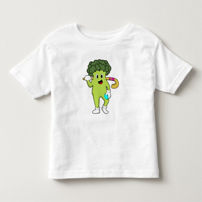 Camiseta Broccoli no Hockey com taco de Hóquei (Frente)
