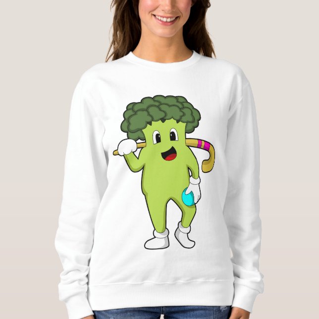 Camiseta Broccoli no Hockey com taco de Hóquei (Frente)