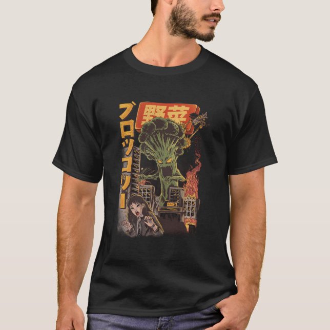 Camiseta Broccozilla Broccoli Monstro Japonês Kaiju Funny (Frente)