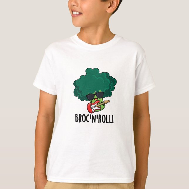 Camiseta Brock n Roll Funny Veggie Broccoli Pun (Frente)