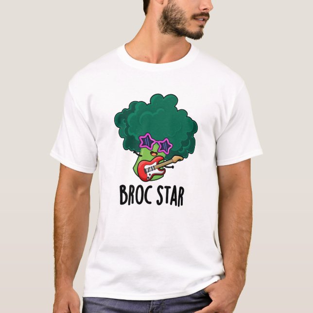 Camiseta Brock Star Funny Brocolli Rock Star (Frente)