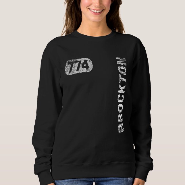 Camiseta Brockton Massachusetts 774 Código de área Retro (Frente)