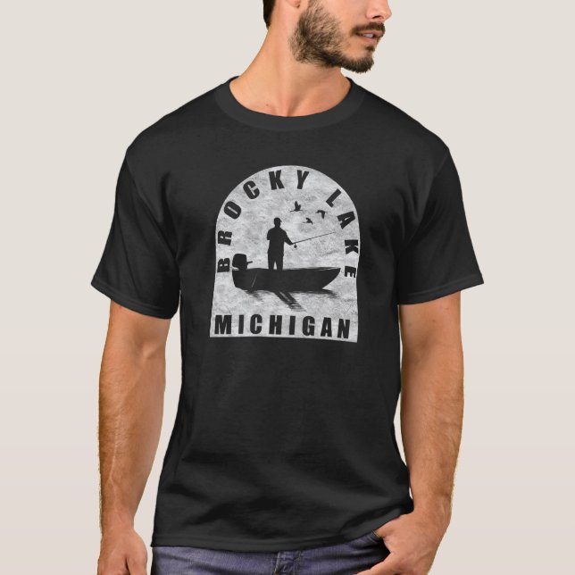Camiseta Brocky Lake Fish Michigan (Frente)