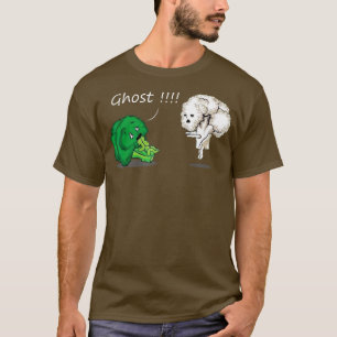 Camiseta Brócolis assustado pelo fantasma Cauliflower Funny
