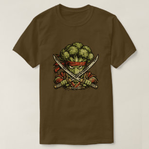 Camiseta Brócolis Bushido — Samurai Guerreiro Vegetariano E
