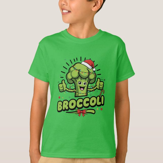 Camiseta Brócolis Crianças de Natal Engraçado Broccoli Todl (Frente)