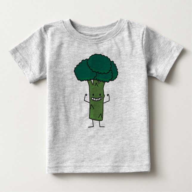 Camiseta Brócolis Flores de cabeça de árvore feliz vegetal (Frente)