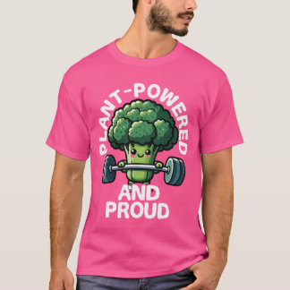 Camiseta Brócolis Levantando Pesos com Poder de Planta e Or