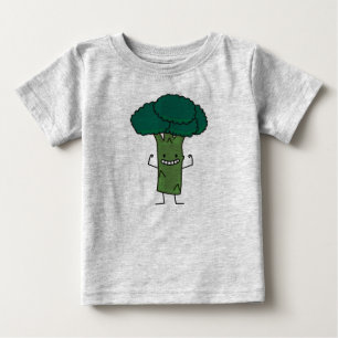 Camiseta Brócolos que dobram o vegetal feliz do verde da