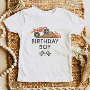 Camiseta BRODI Caminhão Monstro Vermelho Aniversariante
