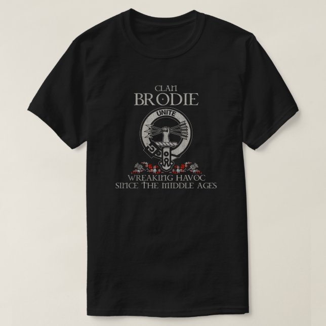 Camiseta Brodie Dress Clan crest sobrenome escocês tartan (Frente do Design)