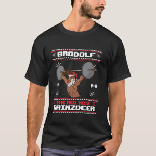 Camiseta Brodolf O Gainzdeer Nose Vermelha Gym Ugly Natal