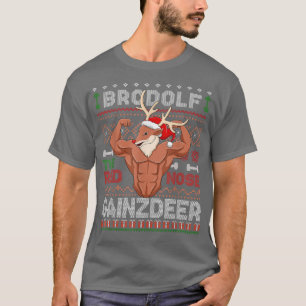 Camiseta Brodolf O Gainzdeer Nose Vermelha Gym Ugly Natal 