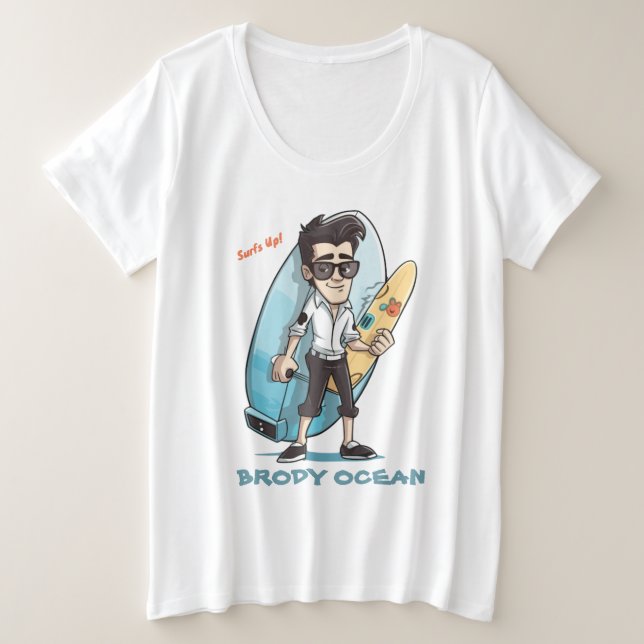 Camiseta Brody Ocean Wavecrest (Frente do Design)