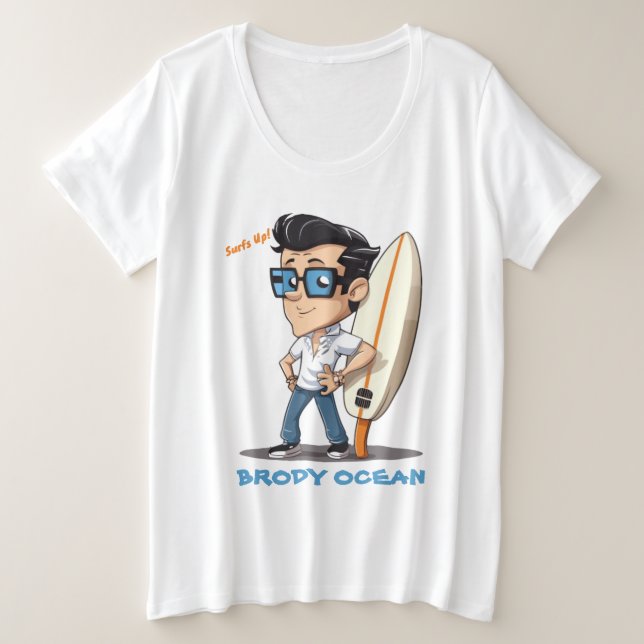 Camiseta Brody Ocean Wavecrest (Frente do Design)