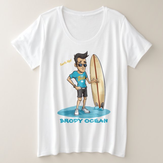 Camiseta Brody Ocean Wavecrest (Frente do Design)