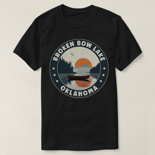 Camiseta Broken Arco Lake Oklahoma Sunset (Frente do Design)