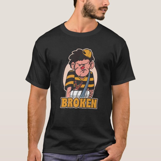 Camiseta Broken Arm Cast Injured Accident   (Frente)