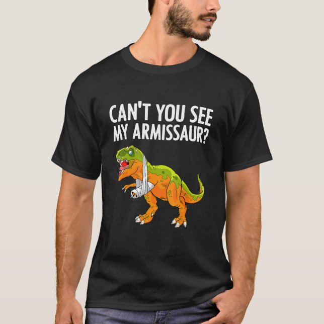 Camiseta Broken Arm For Kids Hand Wrist Injury Dinosaur (Frente)