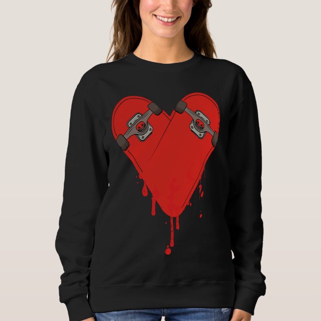 Camiseta Broken Bleeding Skateboard Heart (Frente)