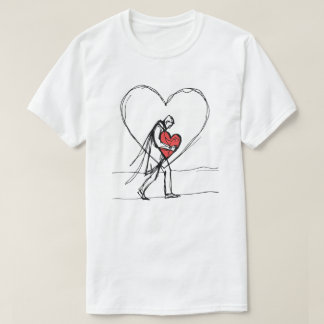 Camiseta Broken Heart Love Silhouette Emotional Art