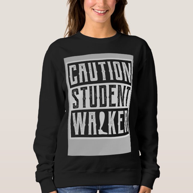Camiseta Broken Leg Amputee Get Well Soon Caution Student W (Frente)