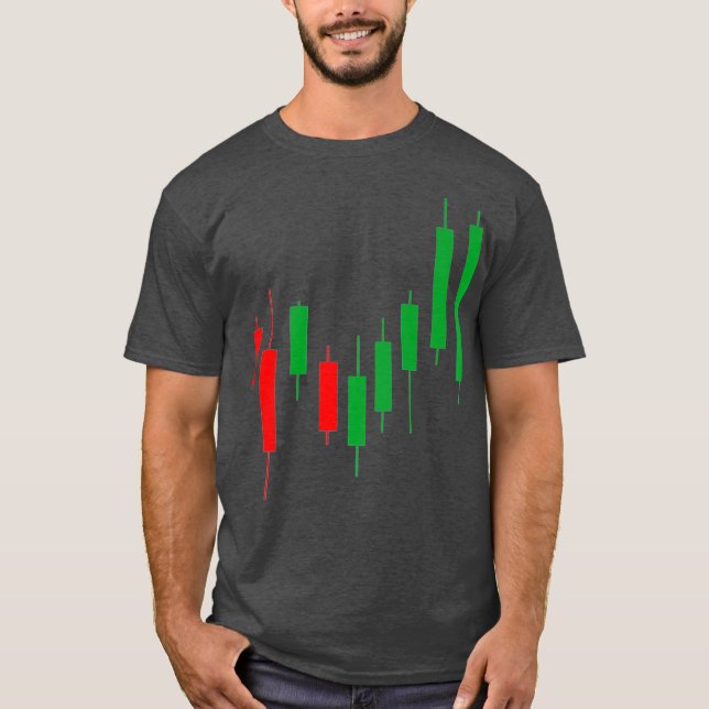 Camiseta Broker de pulsação de pulsação Candlestick do Stoc (Frente)