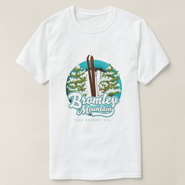 Camiseta Bromley Mountain Peru Vermont Ski logotipo america (Frente do Design)
