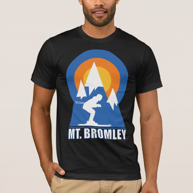 Camiseta Bromley Mountain Ski Sunset (Frente)