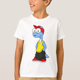 Camiseta Brontossauro Vestido Em Roupa De Salto De Salto.
