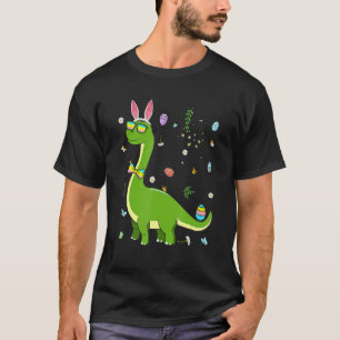 Camiseta Brontossaurus Bunny Ears Páscoa Dia do Ovo Dinossa