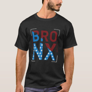 Camiseta Bronx EUA Bandeira Estrelas e Listras Estilo Patri