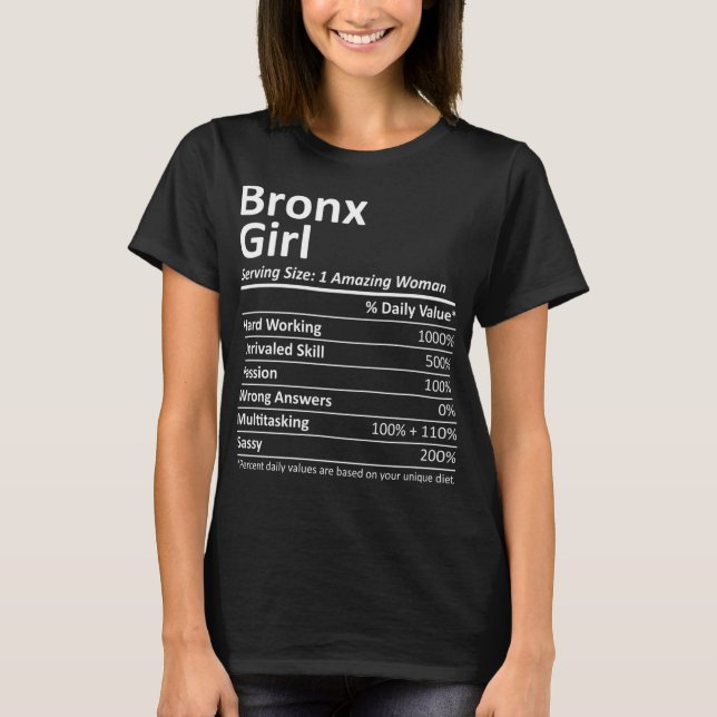 Camiseta BRONX GIRL NY NEW YORK Funny City Home Raízes EUA  (Frente)