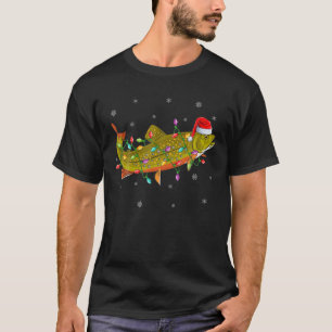 Camiseta Brook Trout Fish Lighting Reindeer Hat Brook Trout