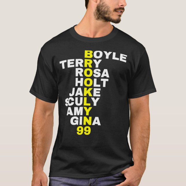 Camiseta Brooklyn 99 Nomes Essenciais (Frente)