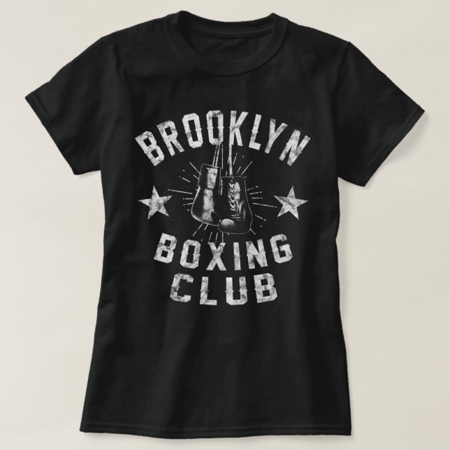 Camiseta Brooklyn Boxing Club - Vintage angustiada Boxing 6 (Frente do Design)