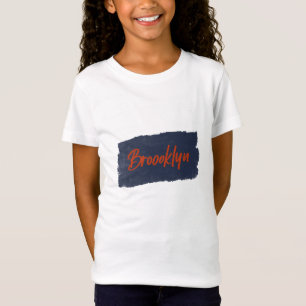 Camiseta Brooklyn, Camiseta-T com Tipografia Vermelha Manus