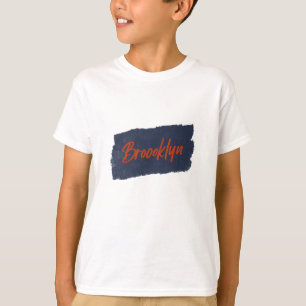 Camiseta Brooklyn, Camiseta-T com Tipografia Vermelha Manus