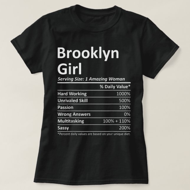 Camiseta BROOKLYN GIRL NY NEW YORK Funny City Home nos Root (Frente do Design)