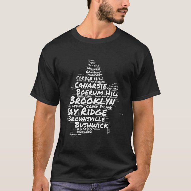 Camiseta Brooklyn New York Neighours Word Cloud Brookly (Frente)