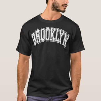 Camiseta Brooklyn Varsity Style rosa com Tet Branco