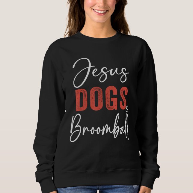 Camiseta Broomball  Jesus Dogs And Broomball Player Sports (Frente)