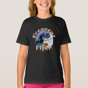 Camiseta Broomstick ambulante de bruxa do Dia das Bruxas Fr