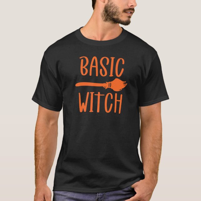 Camiseta Broomstick de bruxa básica (Frente)