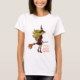 Camiseta Broomstick de bruxas de bruxas bonitinho