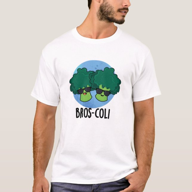 Camiseta Bros-coli Funny Veggie Broccoli Pun (Frente)