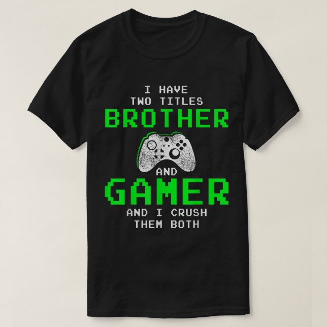Camiseta Brother and Gamer Retro Pixel Design (Frente do Design)