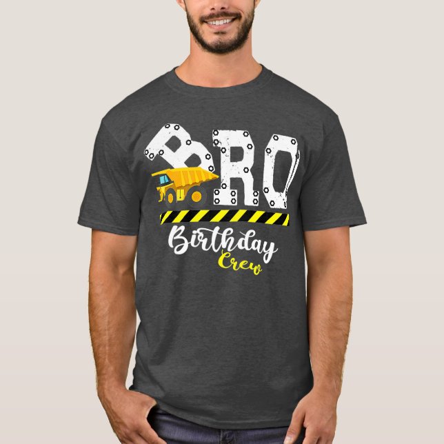 Camiseta Brother B-Day Bro Birthday Crew Construction (Frente)