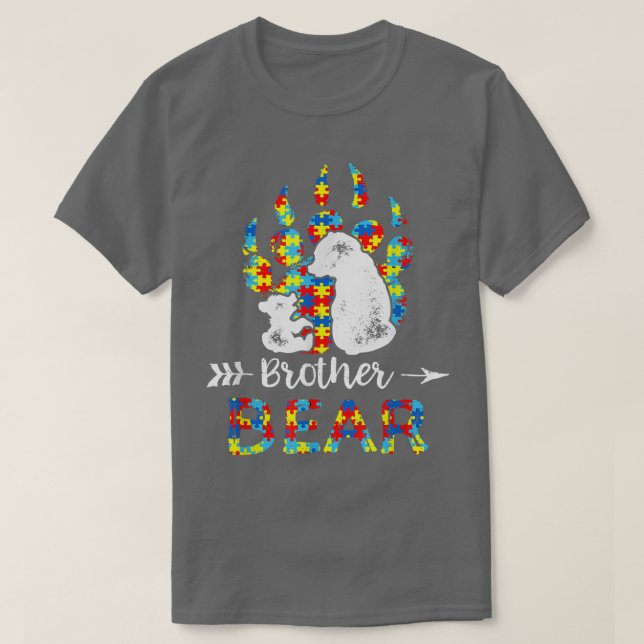 Camiseta Brother Bear Autism Awareness  (Frente do Design)